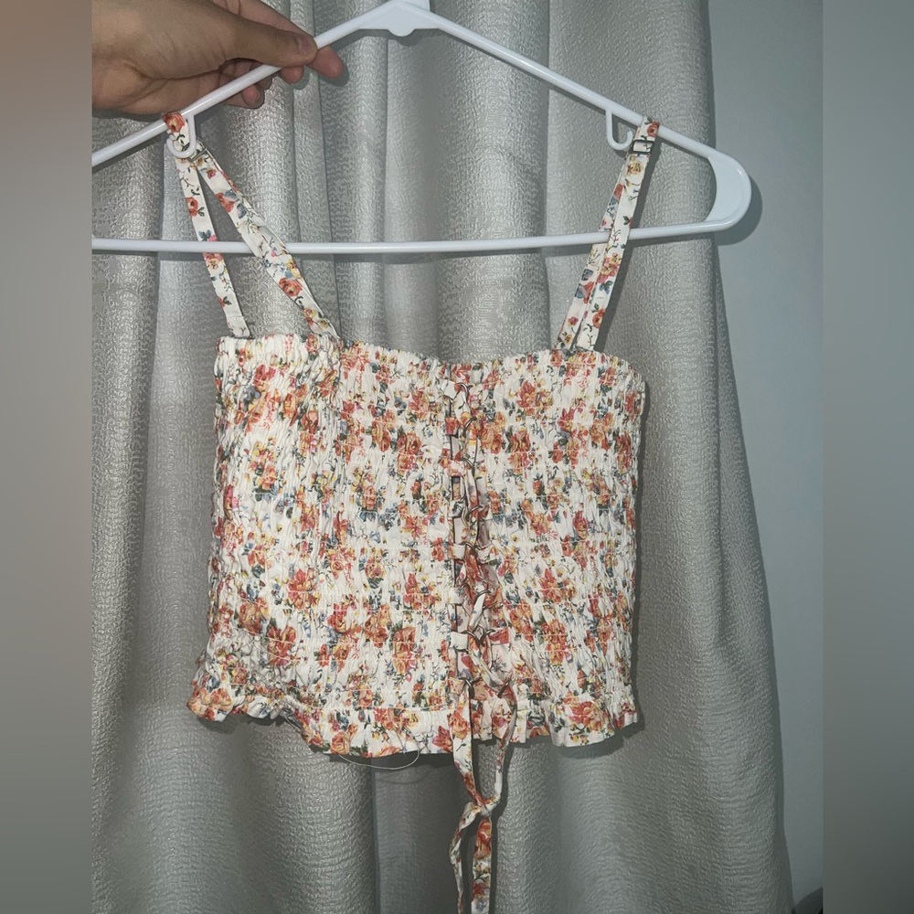 American Eagle Outfitters size small top floral stretch short strap top new tags